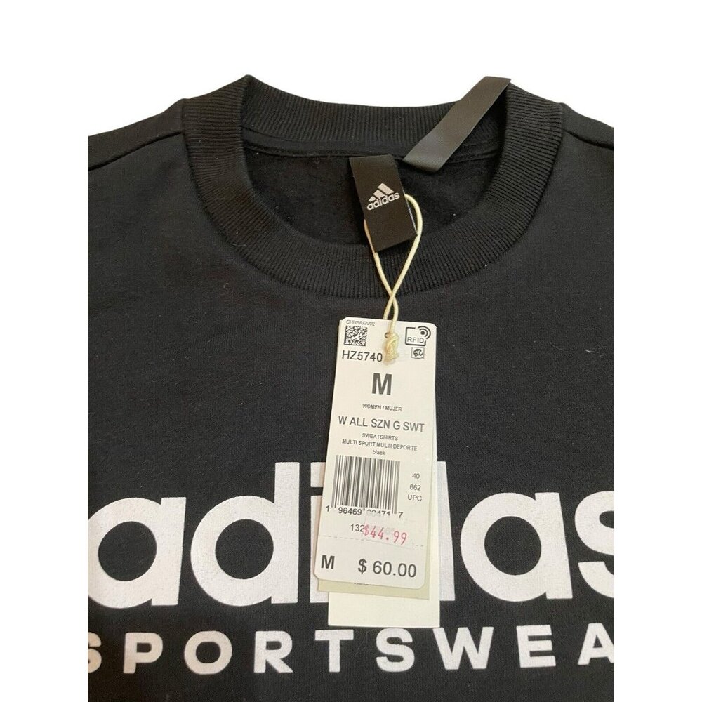 adidas Men's All SZN Sportswear Fleece Graphic Sweatshirt Black Size M NWT - Picture 7 of 7